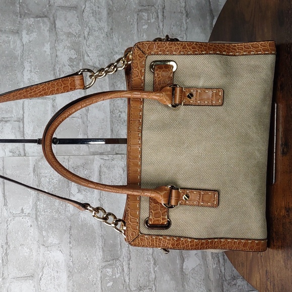 Michael Kors Canvas/Leather "Hamilton" Satchel Bag - Picture 4 of 16